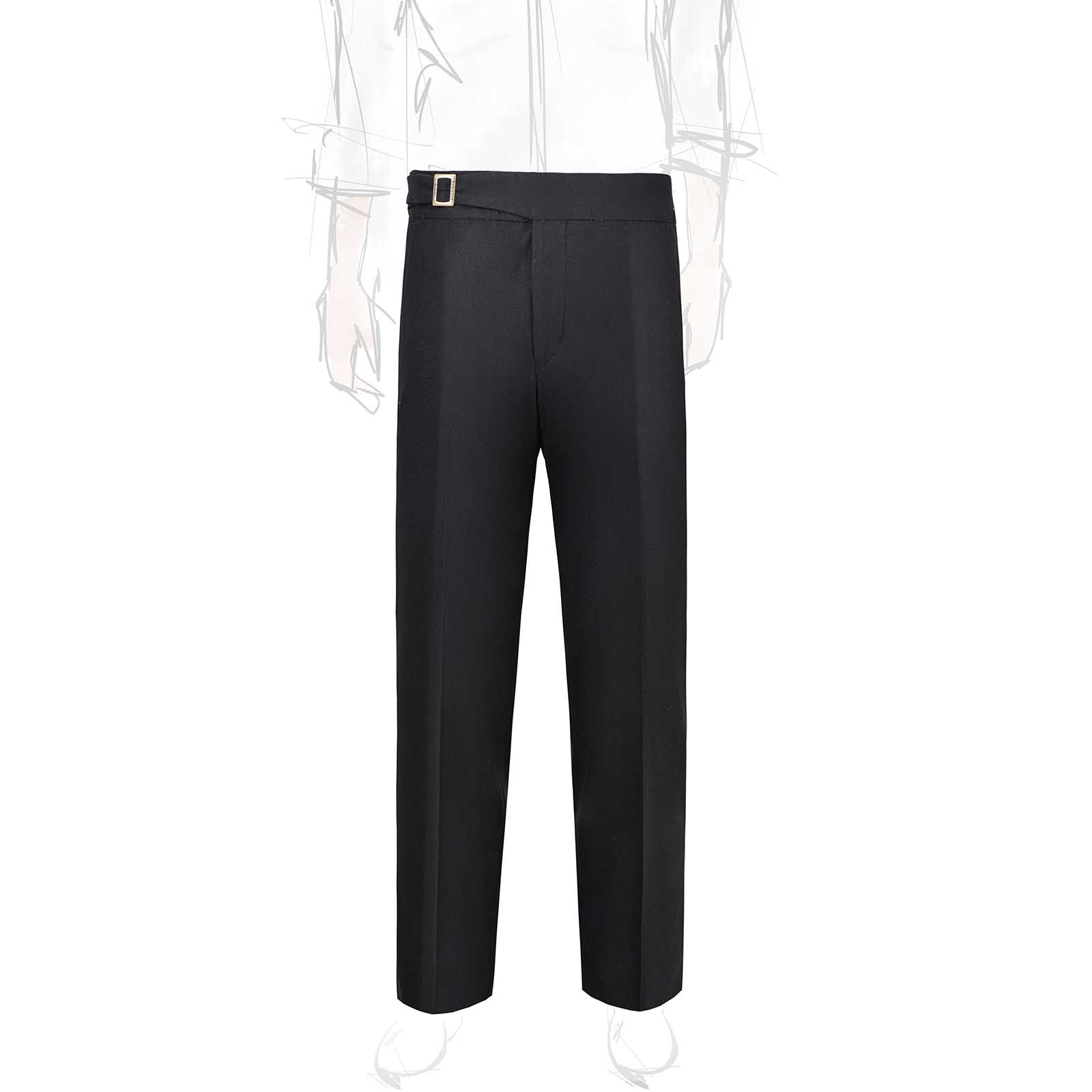 Rubinacci Pantalone genny in flanella nero