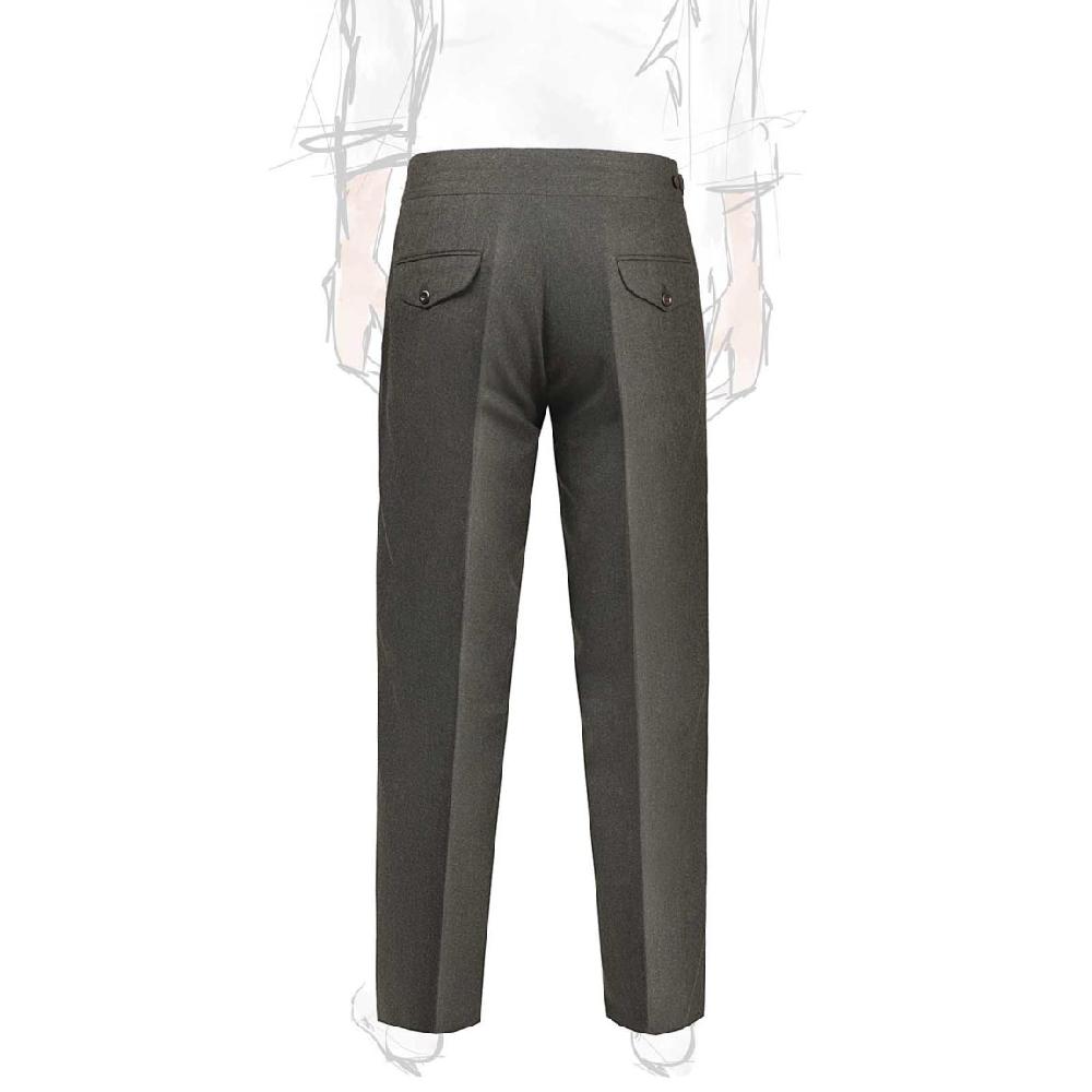 Rubinacci Pantalone Genny In Flanella Verde