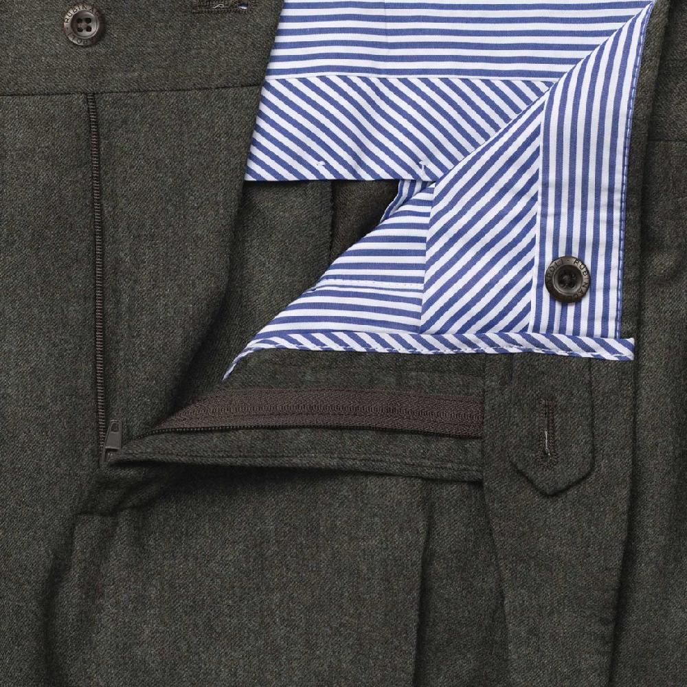 Rubinacci Pantalone Genny In Flanella Verde