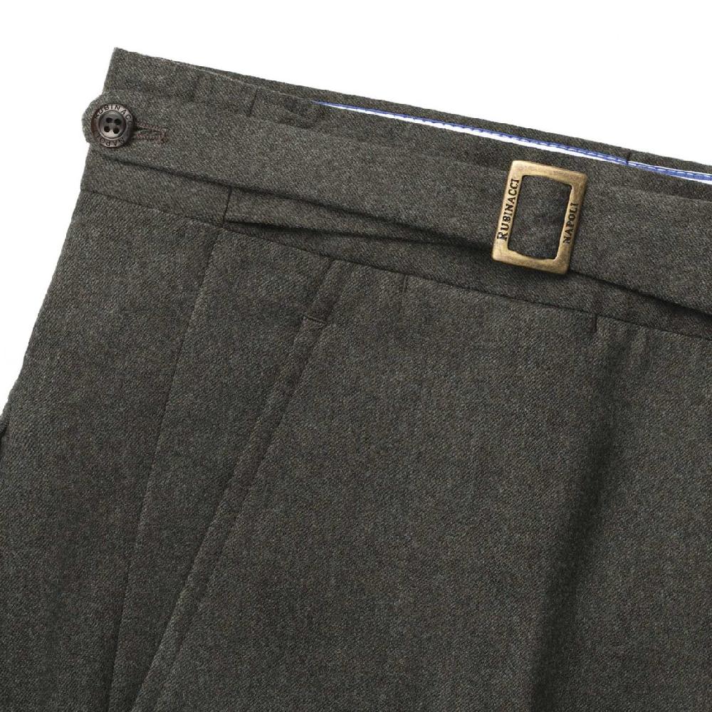 Rubinacci Pantalone Genny In Flanella Verde