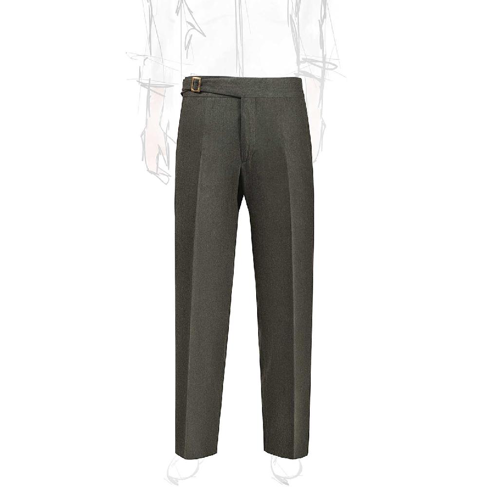 Rubinacci Pantalone genny in flanella verde