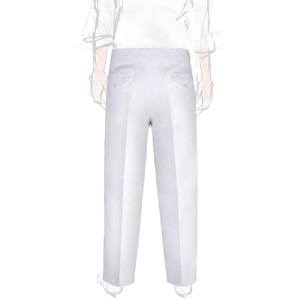 Rubinacci Pantalone Genny In Lino Bianco