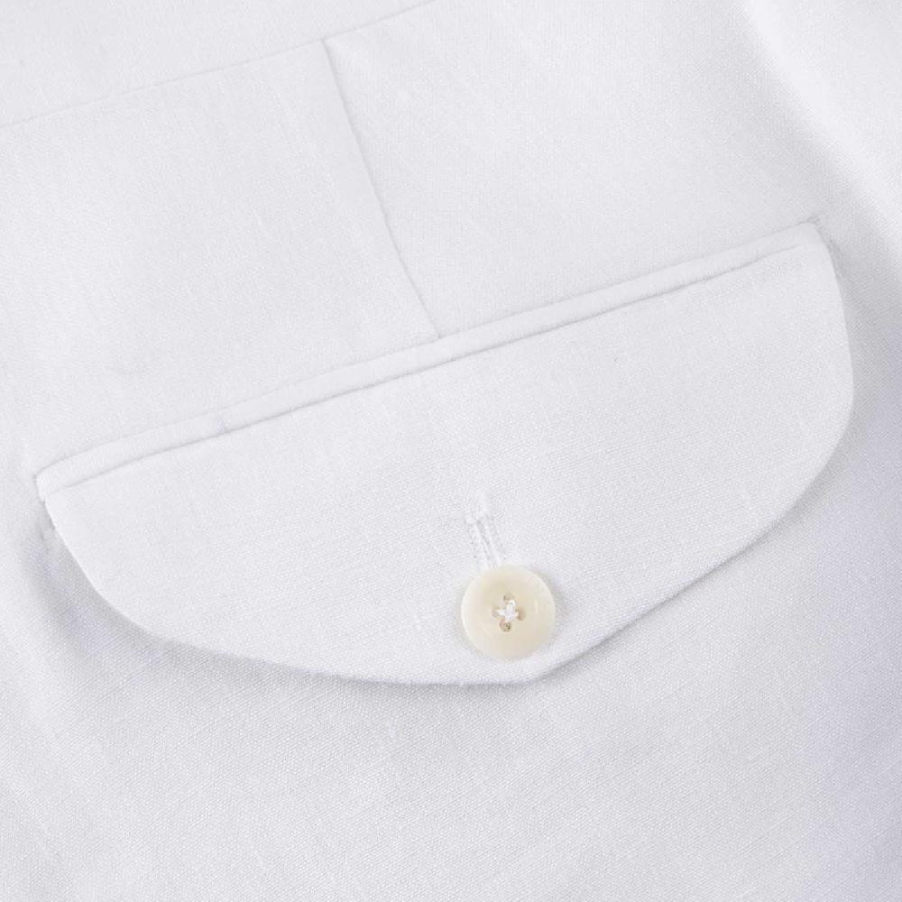 Rubinacci Pantalone Genny In Lino Bianco