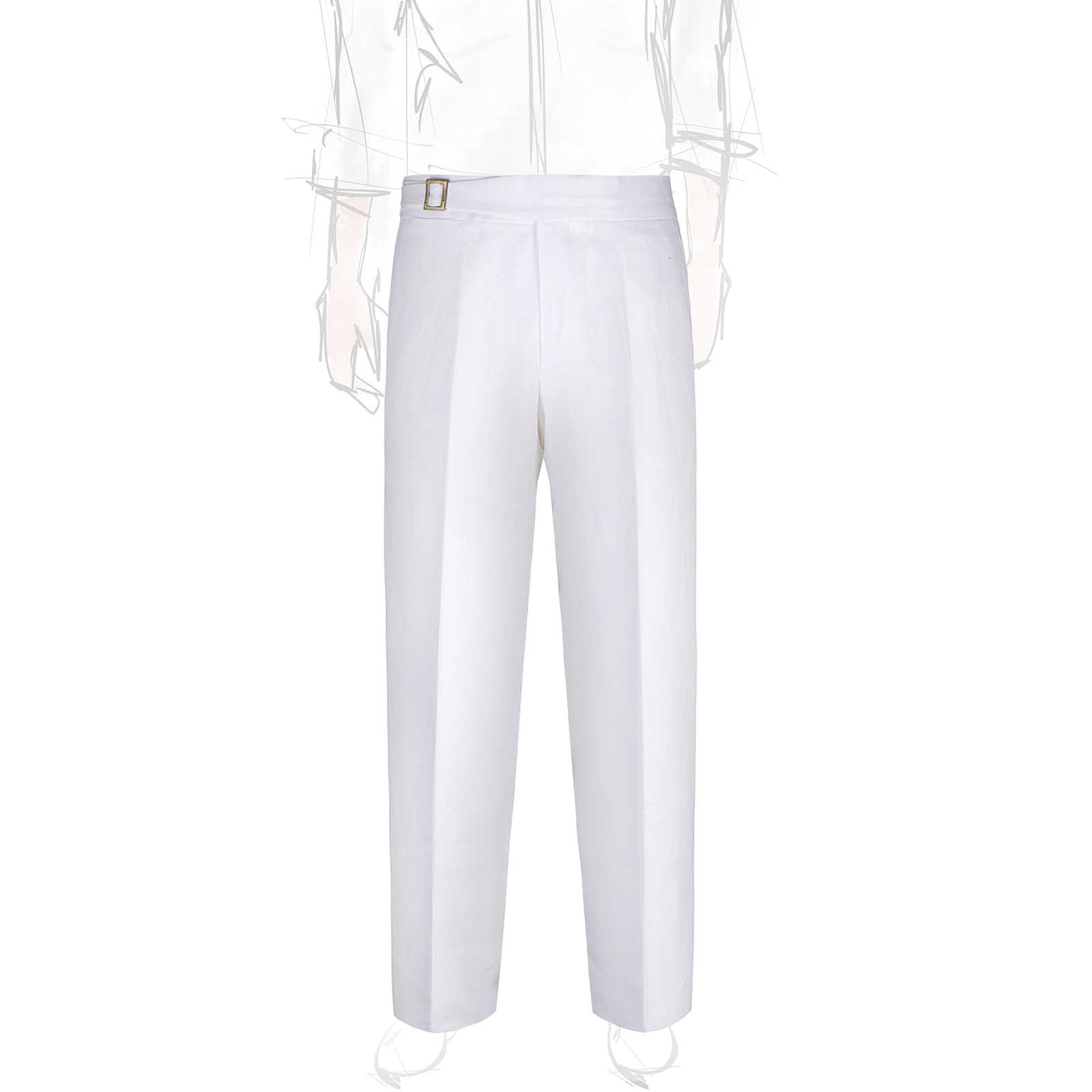 Rubinacci Pantalone genny in lino bianco