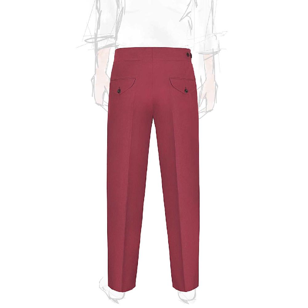 Rubinacci Pantalone Genny In Lino Rosso