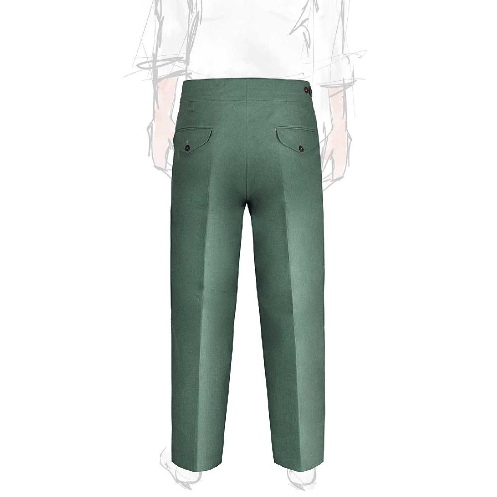 Rubinacci Pantalone Genny In Lino Verde