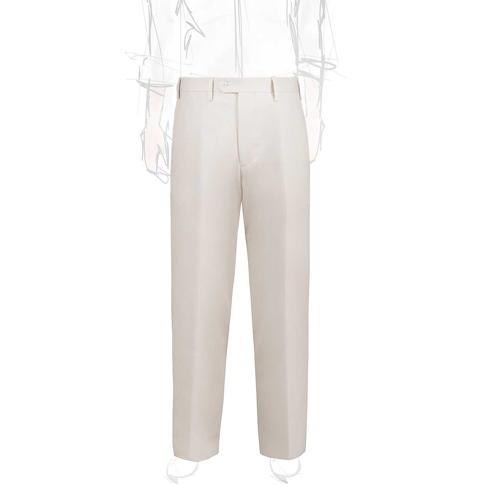 Rubinacci Pantalone in cotone panna