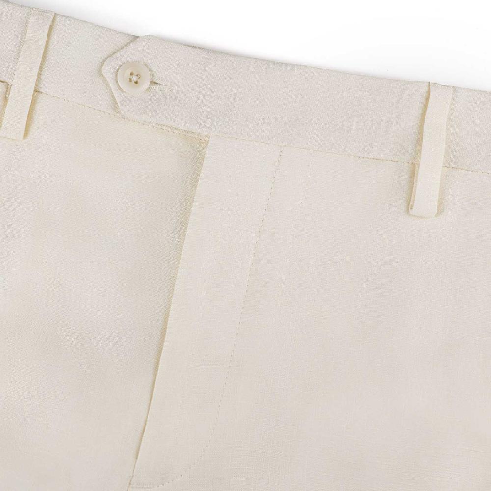 Rubinacci Pantalone In Lino Bianco