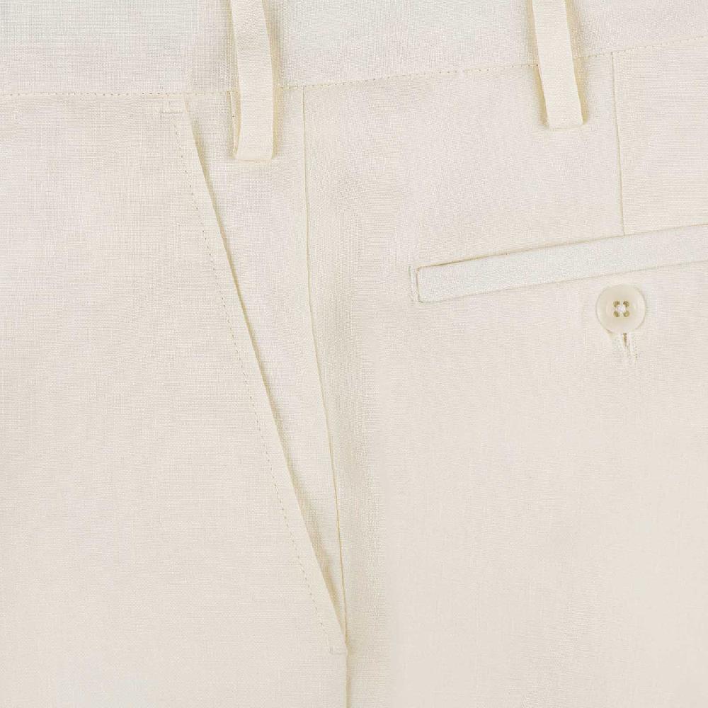 Rubinacci Pantalone In Lino Bianco