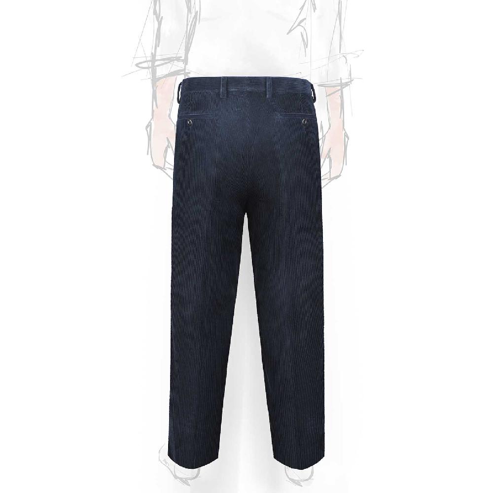 Rubinacci Pantalone In Velluto A Coste Blu