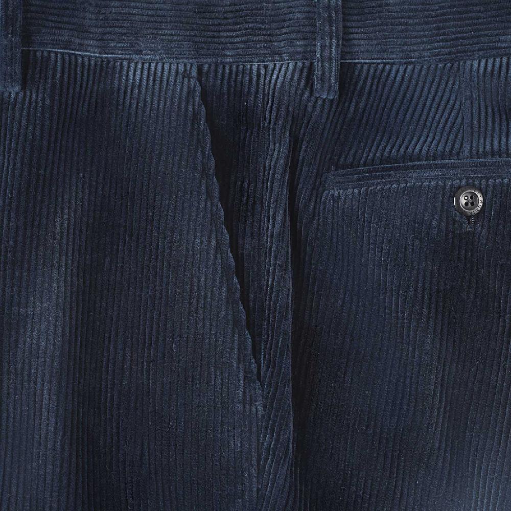 Rubinacci Pantalone In Velluto A Coste Blu