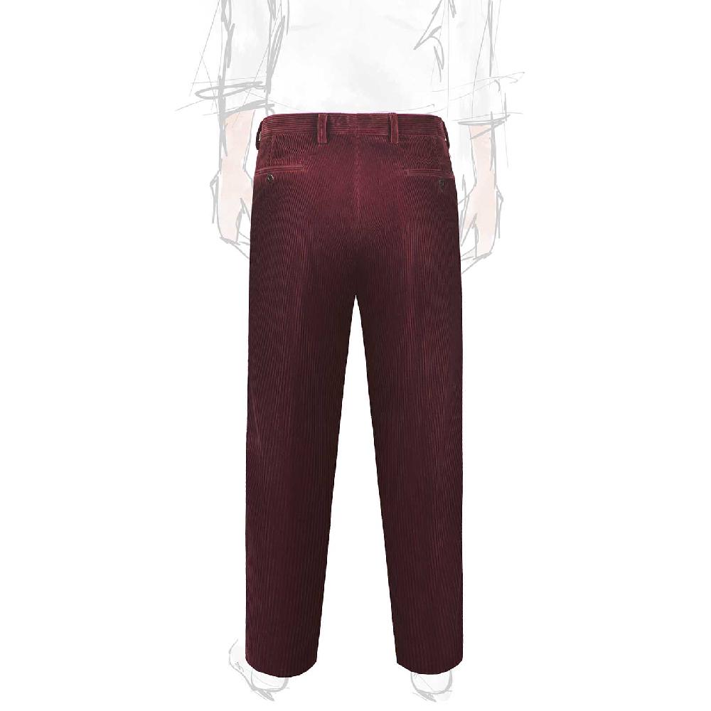 Rubinacci Pantalone In Velluto A Coste Rubino