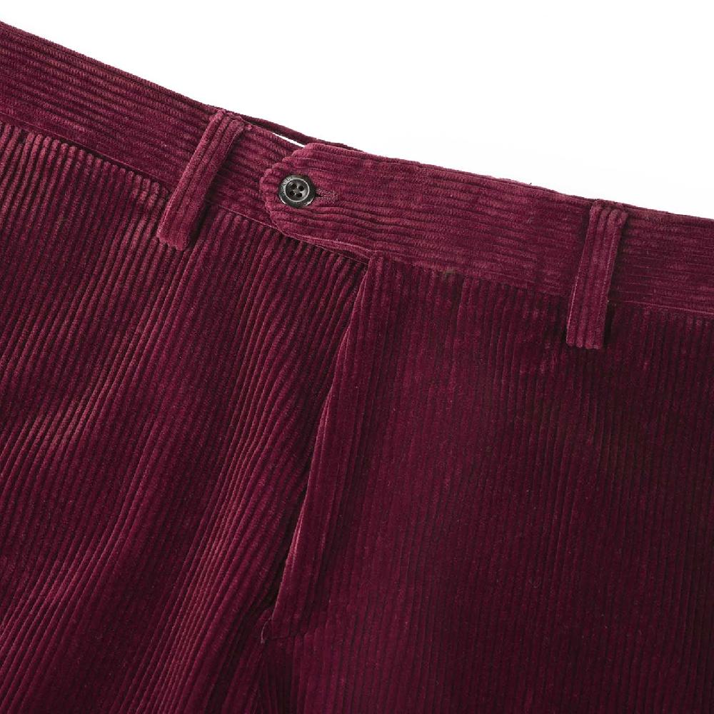 Rubinacci Pantalone In Velluto A Coste Rubino