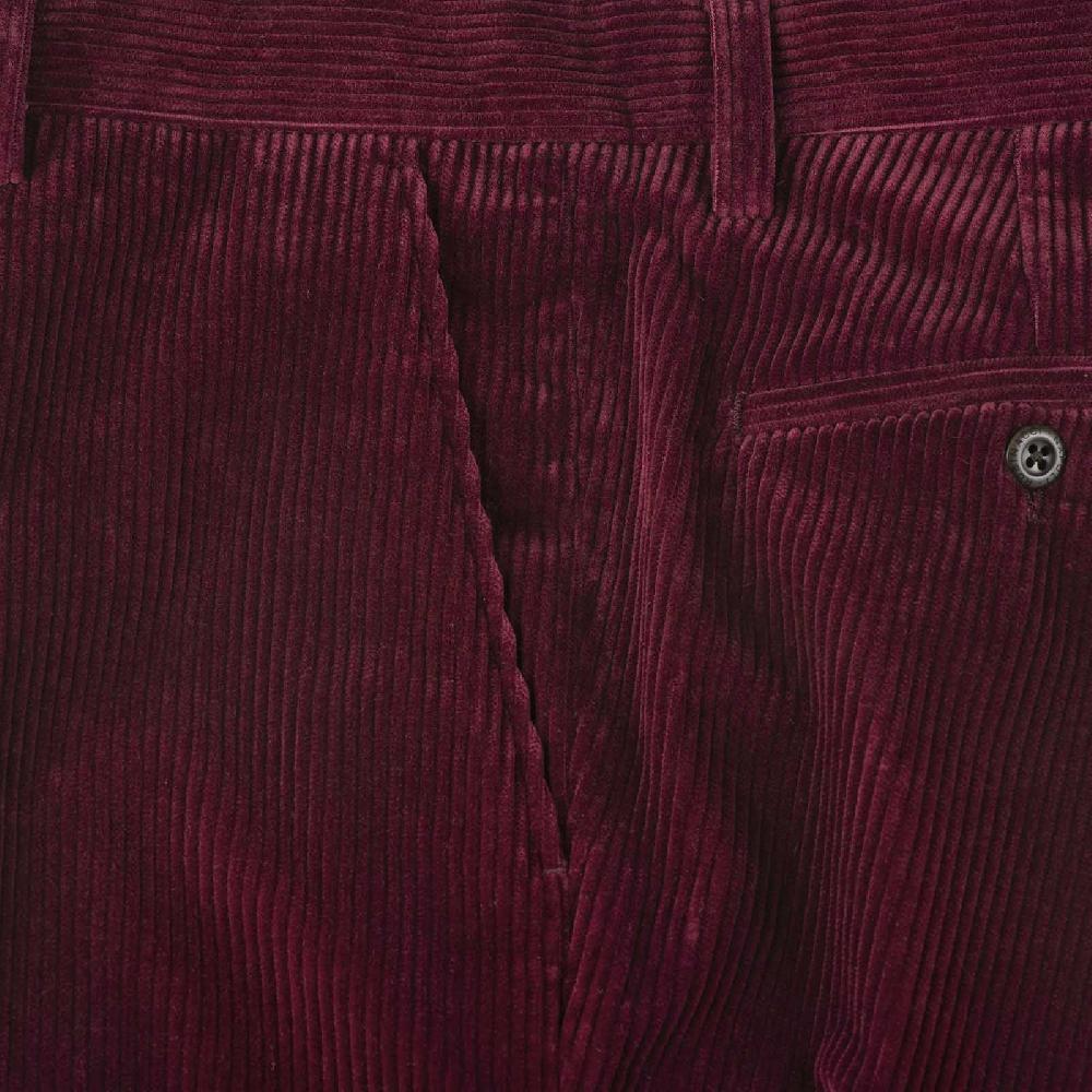 Rubinacci Pantalone In Velluto A Coste Rubino