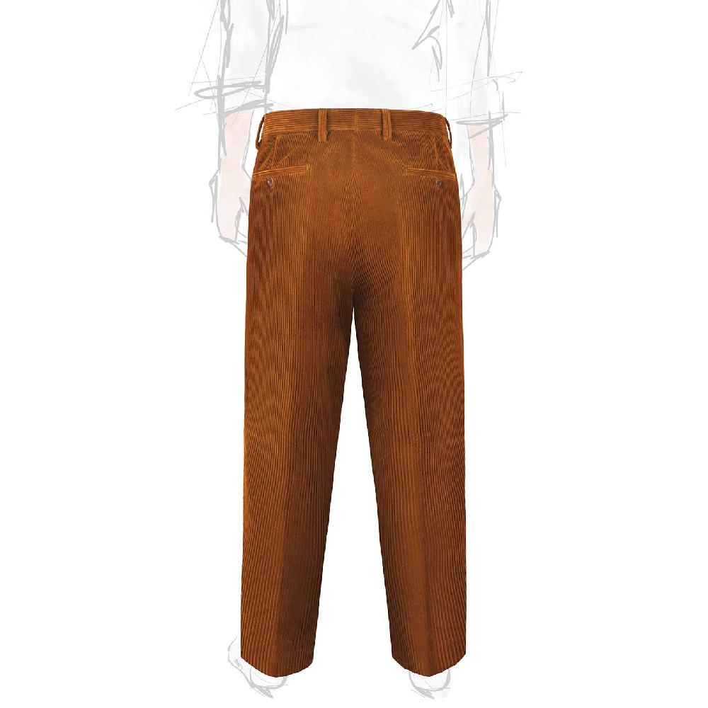 Rubinacci Pantalone In Velluto A Coste Ruggine