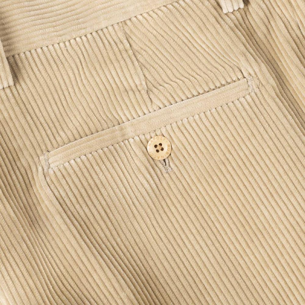 Rubinacci Pantalone In Velluto A Coste Sabbia