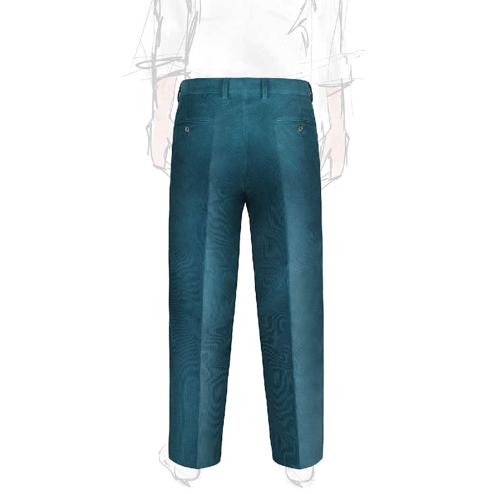 Rubinacci Pantalone In Velluto A Costine Petrolio