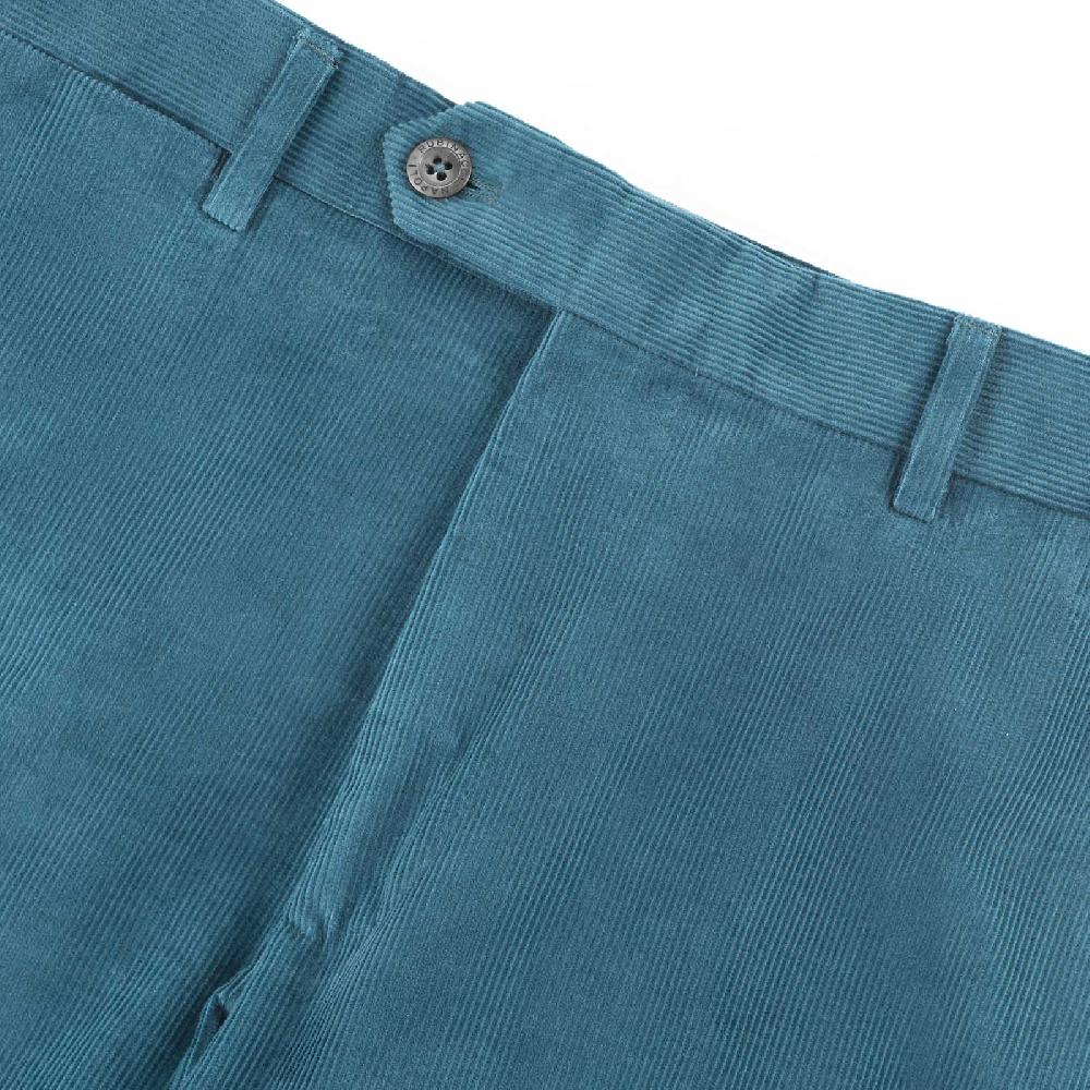 Rubinacci Pantalone In Velluto A Costine Petrolio