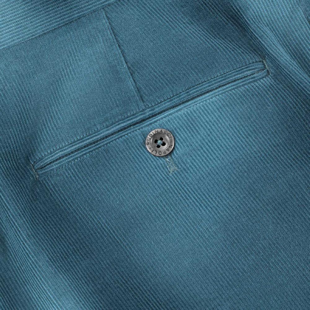 Rubinacci Pantalone In Velluto A Costine Petrolio