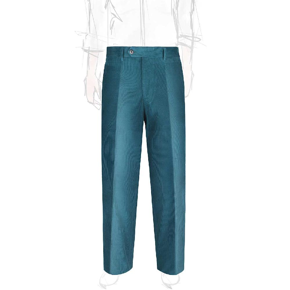 Rubinacci Pantalone in velluto a costine petrolio