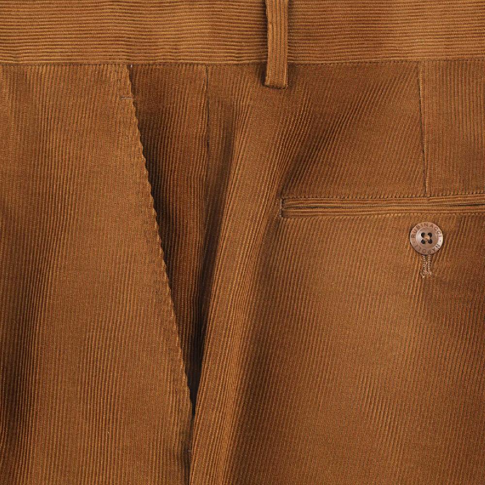 Rubinacci Pantalone In Velluto A Costine Terra