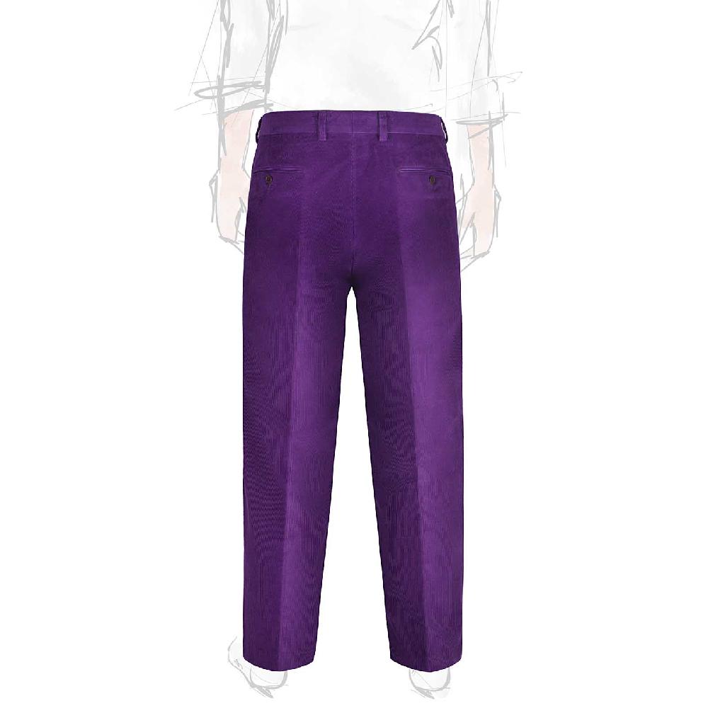 Rubinacci Pantalone In Velluto A Costine Viola