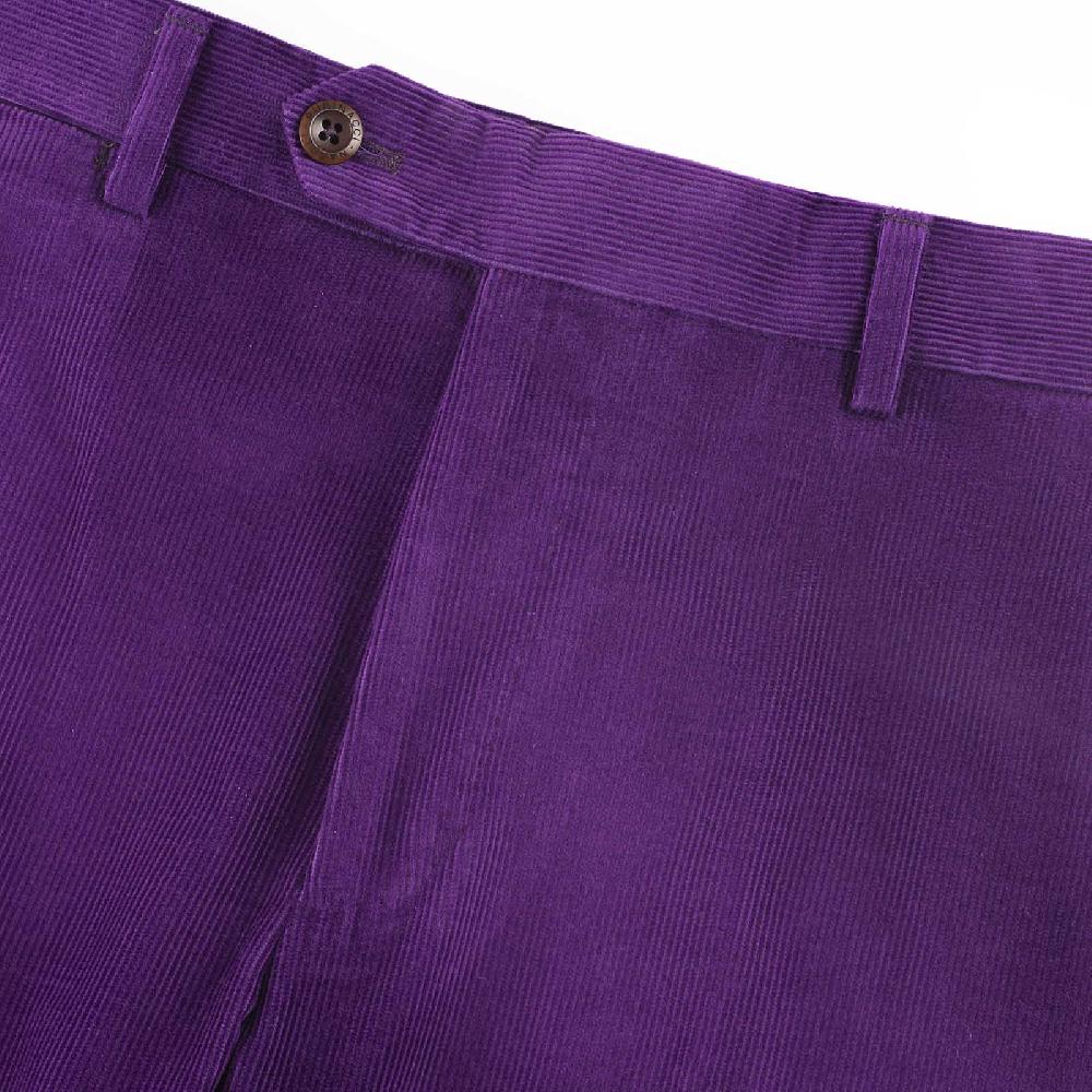 Rubinacci Pantalone In Velluto A Costine Viola
