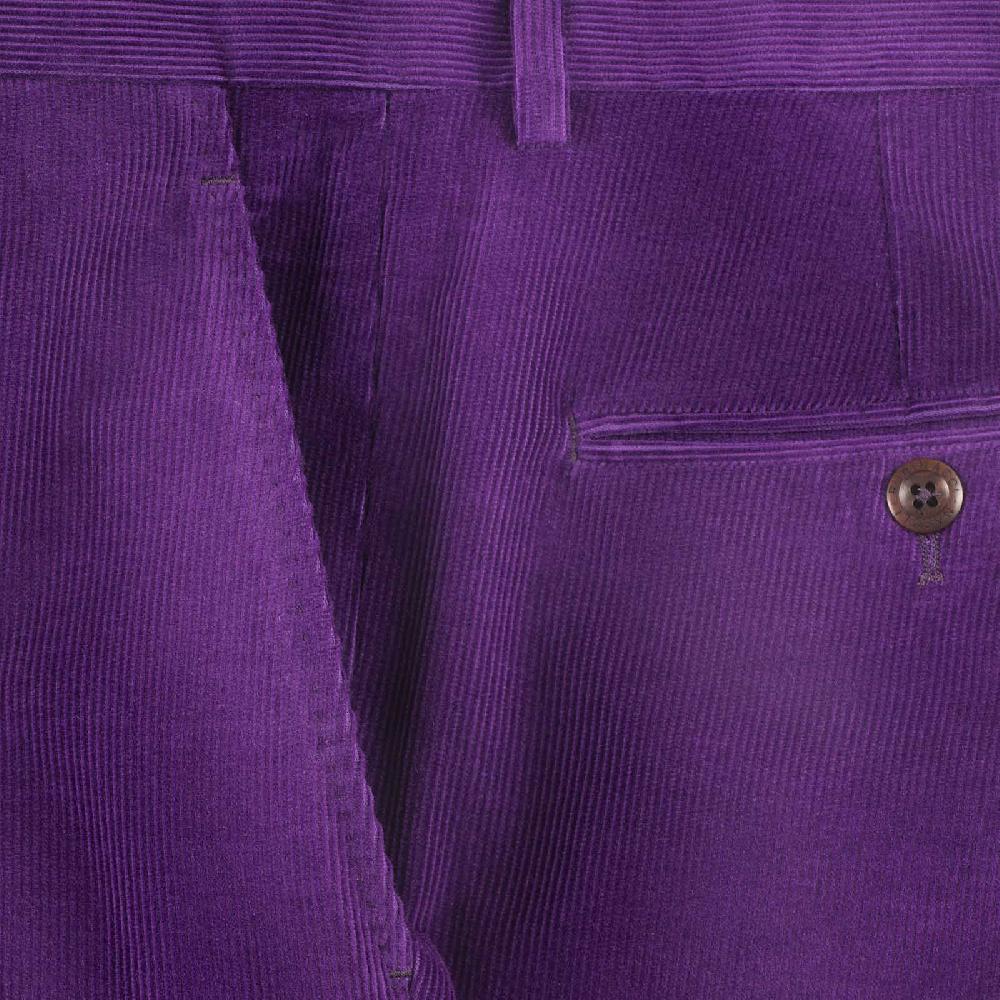 Rubinacci Pantalone In Velluto A Costine Viola