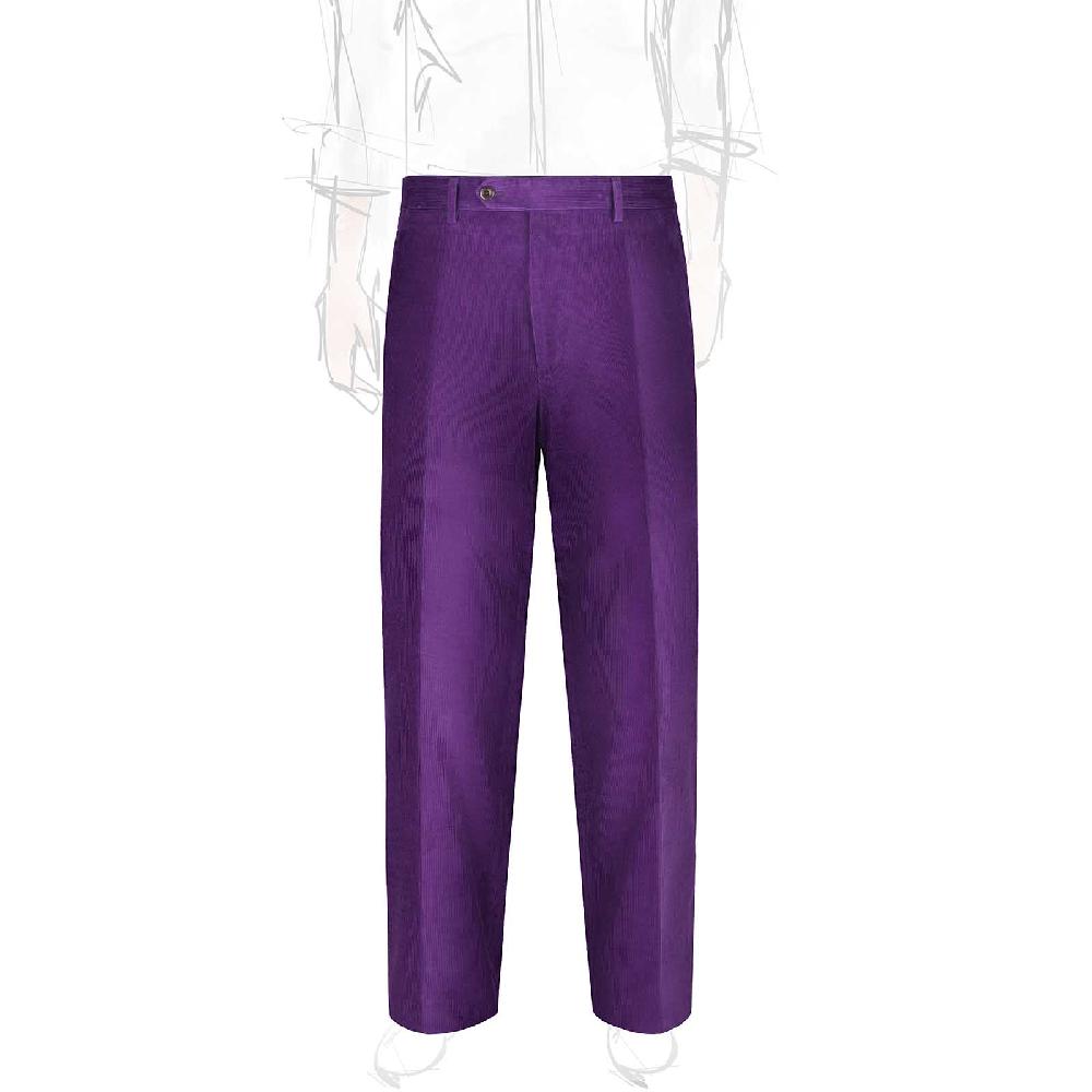 Rubinacci Pantalone in velluto a costine viola