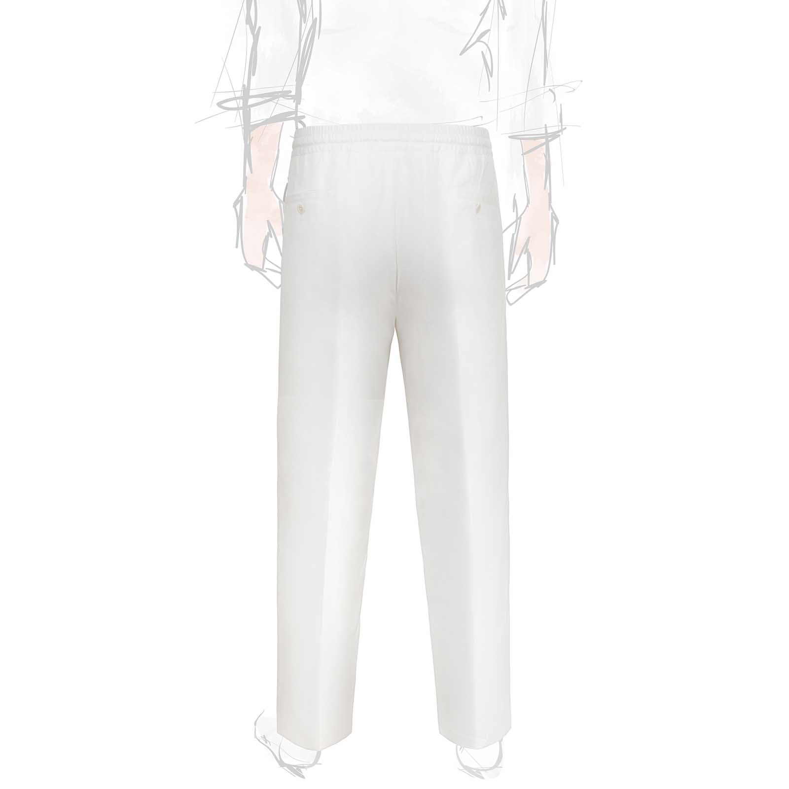 Rubinacci Pantalone Leisure In Cotone Bianco