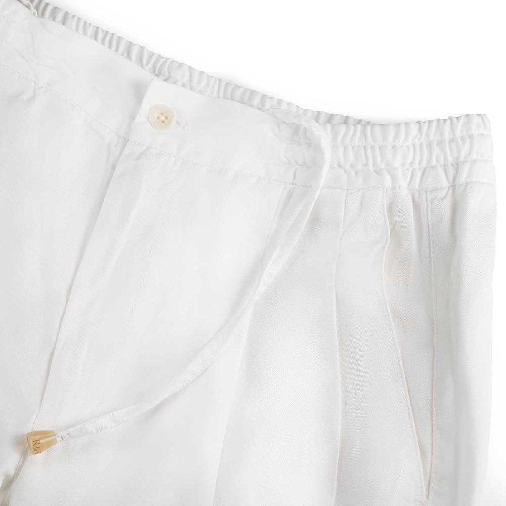 Rubinacci Pantalone Leisure In Cotone Bianco