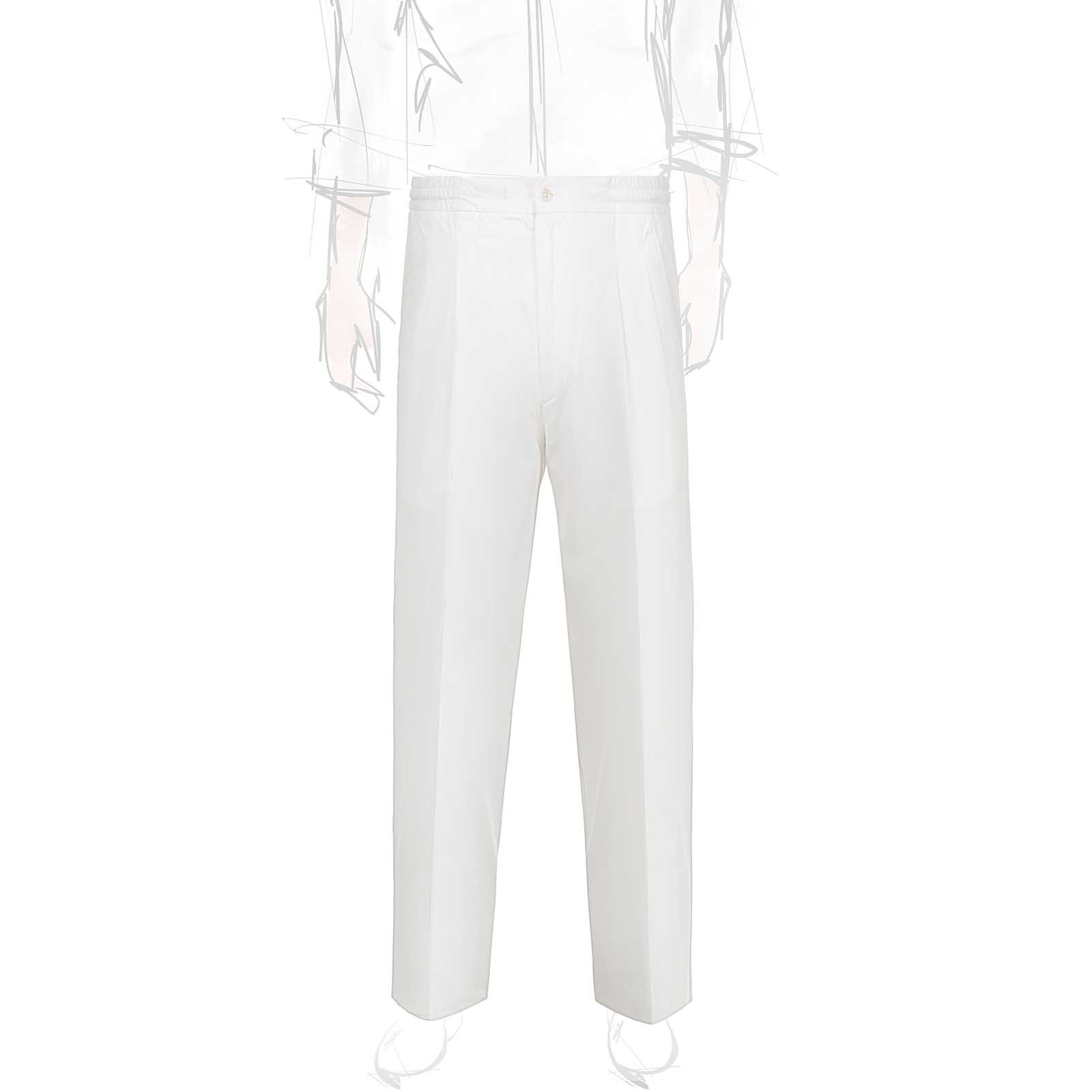 Rubinacci Pantalone leisure in cotone bianco