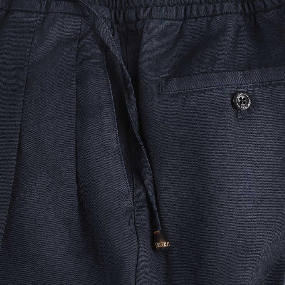 Rubinacci Pantalone Leisure In Cotone Blu