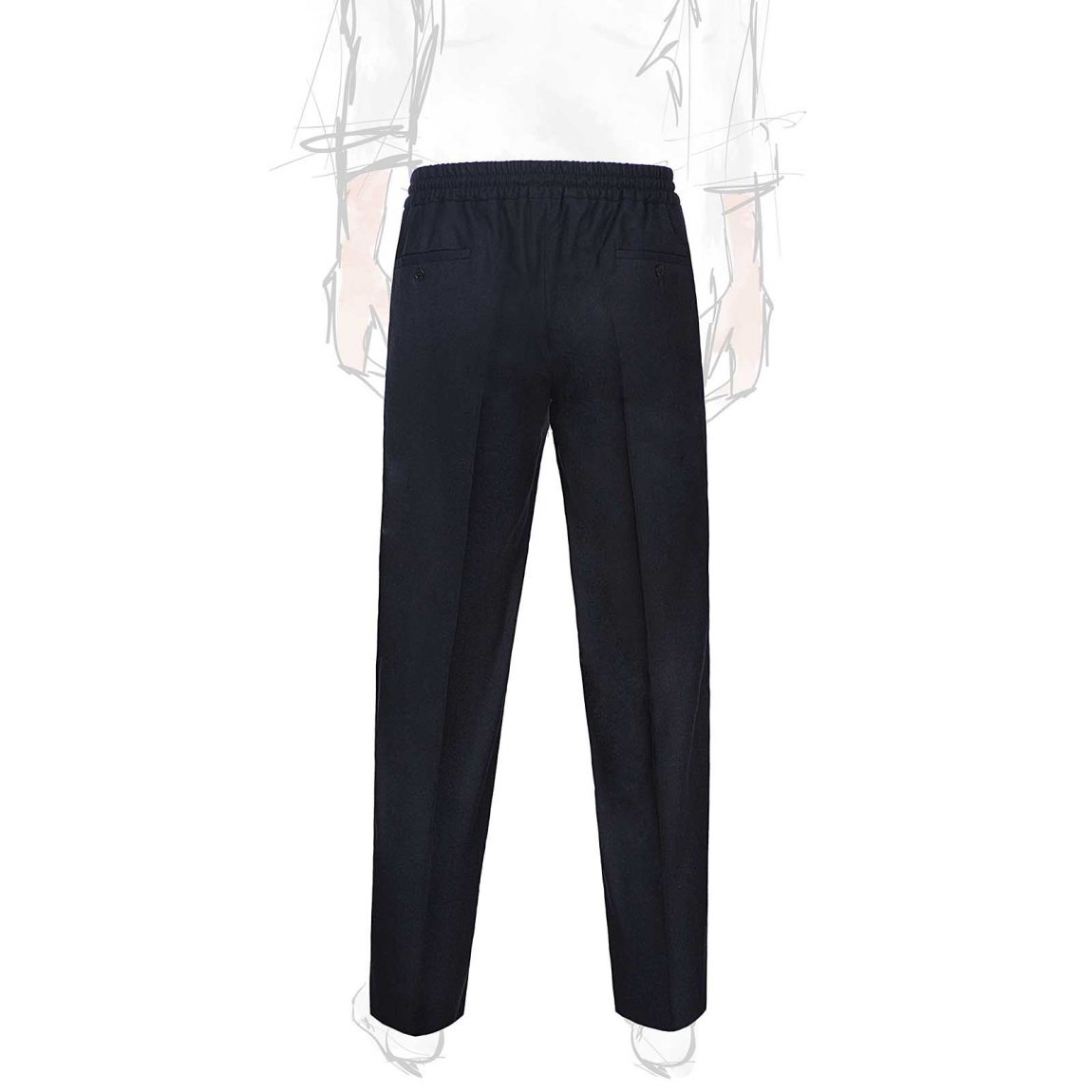 Rubinacci Pantalone Leisure In Flanella Blu