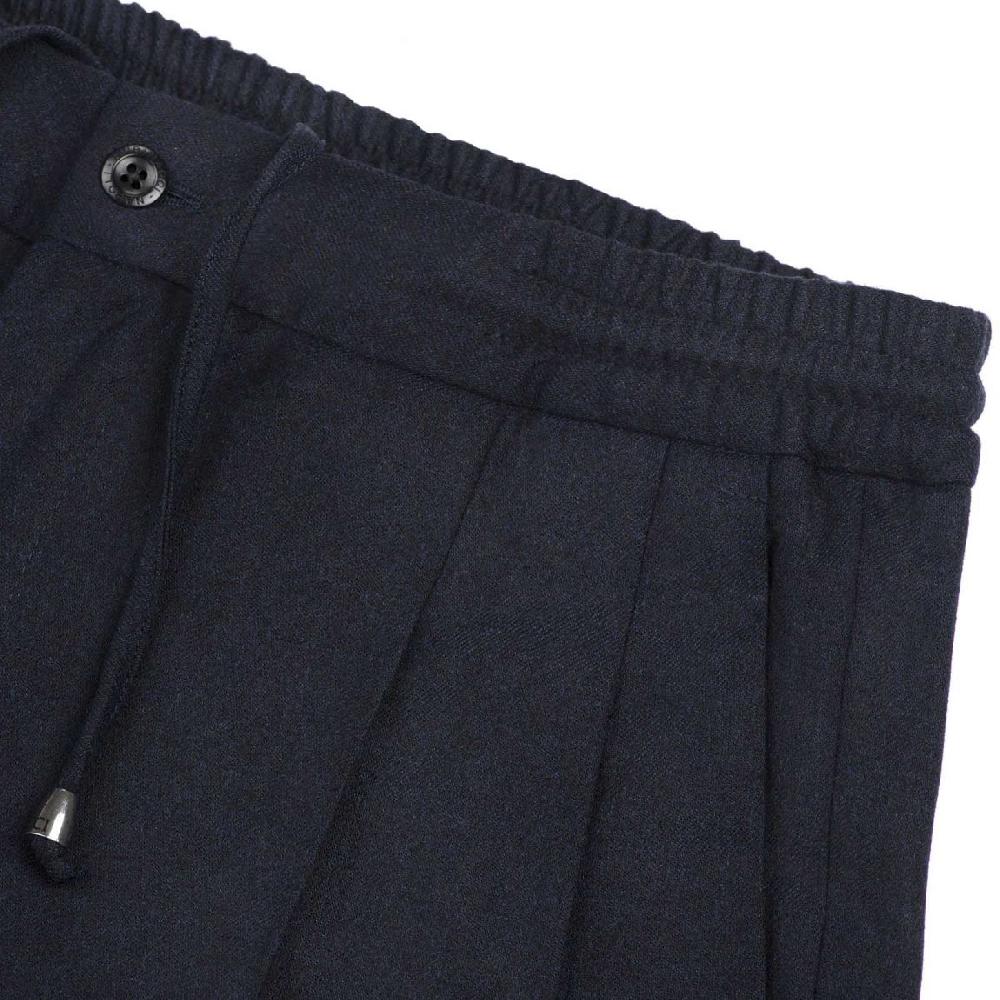 Rubinacci Pantalone Leisure In Flanella Blu