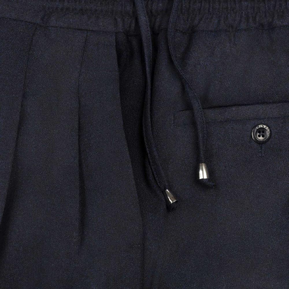 Rubinacci Pantalone Leisure In Flanella Blu