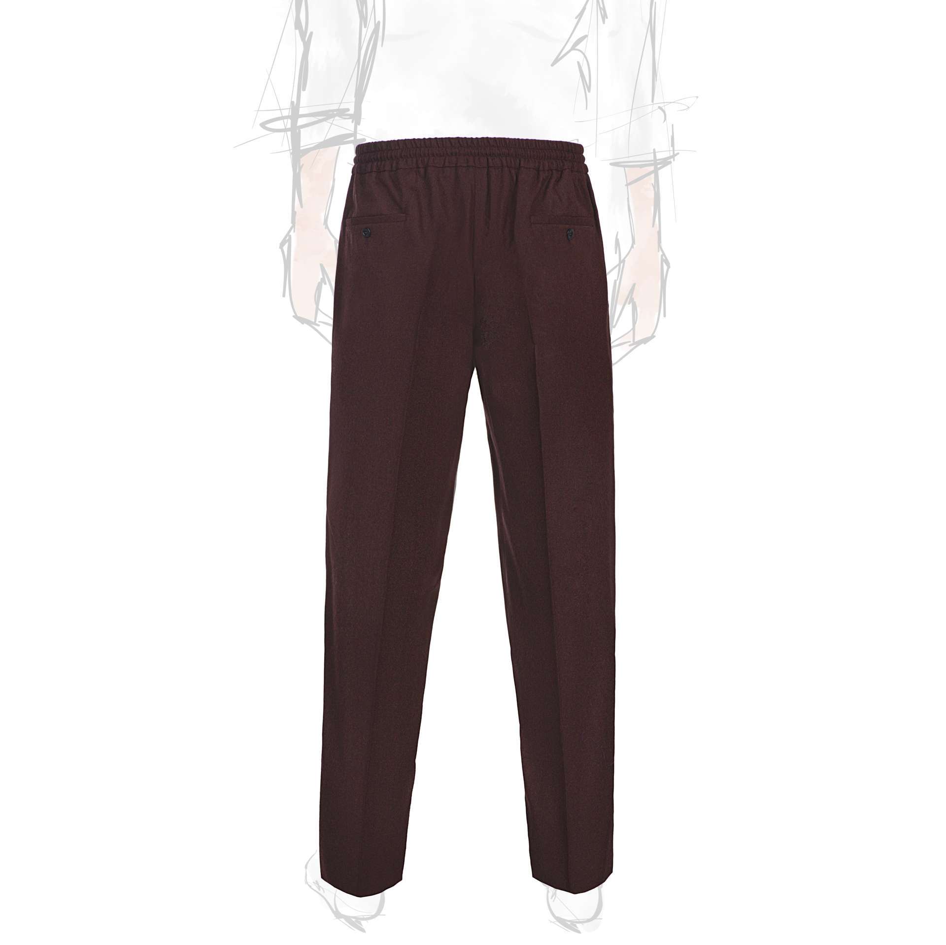 Rubinacci Pantalone Leisure In Flanella Bordeaux