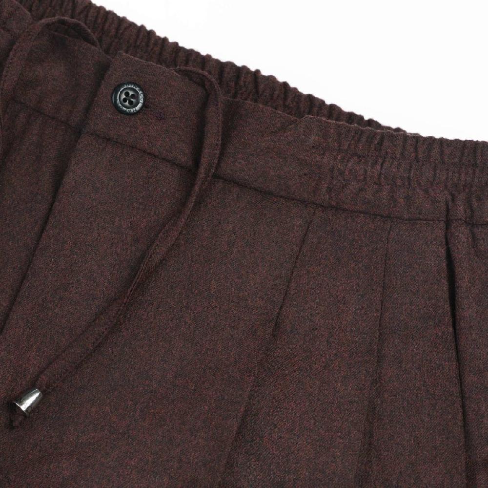 Rubinacci Pantalone Leisure In Flanella Bordeaux