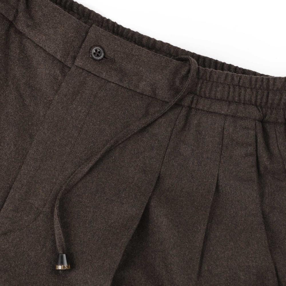 Rubinacci Pantalone Leisure In Flanella Cioccolato