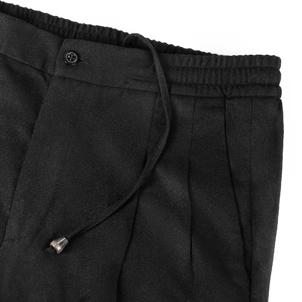 Rubinacci Pantalone Leisure In Flanella Nero