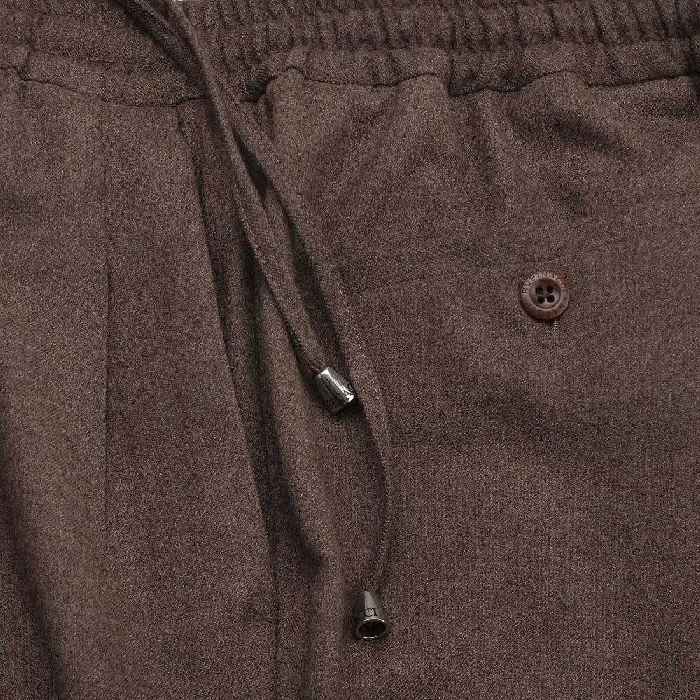 Rubinacci Pantalone Leisure In Flanella Nocciola