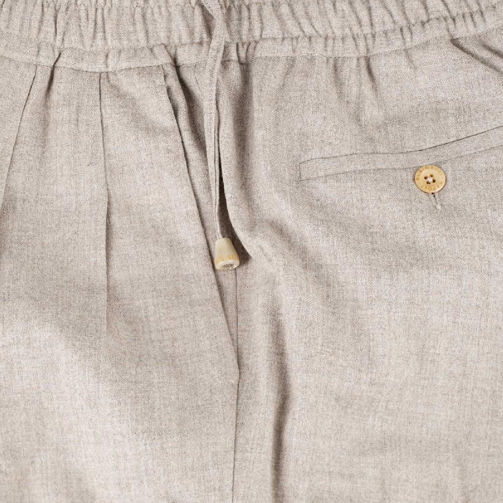 Rubinacci Pantalone Leisure In Lana Beige