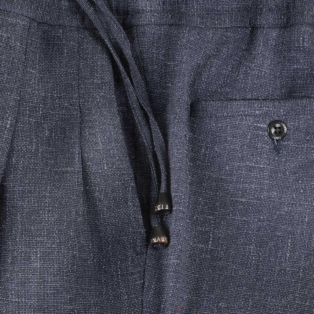 Rubinacci Pantalone Leisure In Lana E Seta Blu