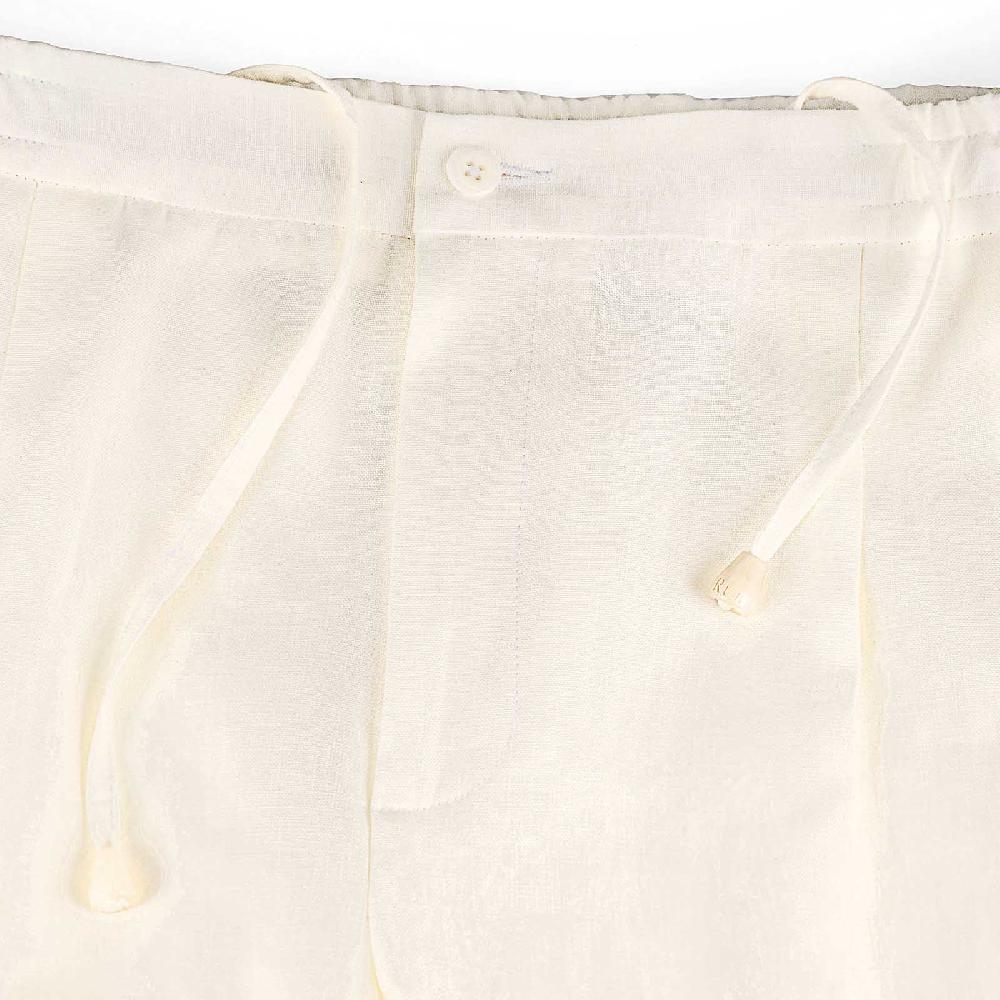 Rubinacci Pantalone Leisure In Lino Bianco
