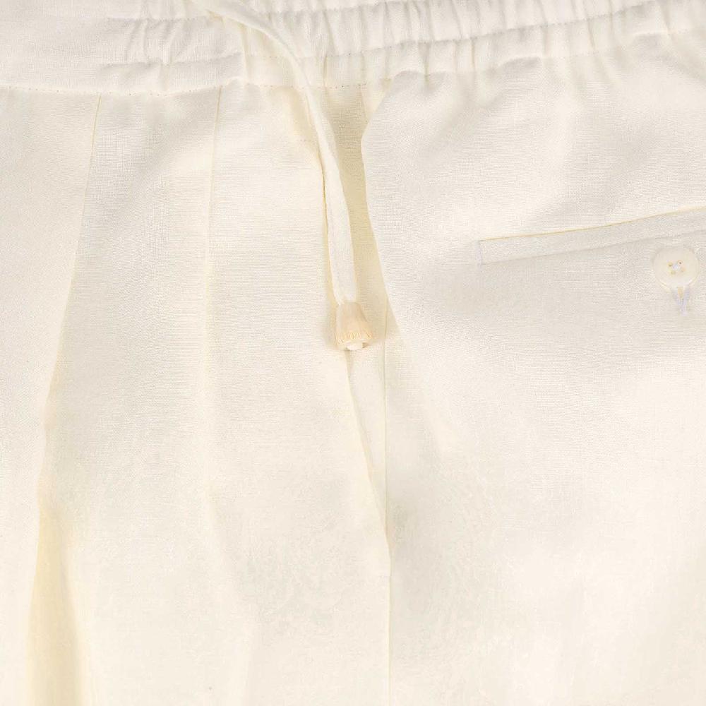 Rubinacci Pantalone Leisure In Lino Bianco