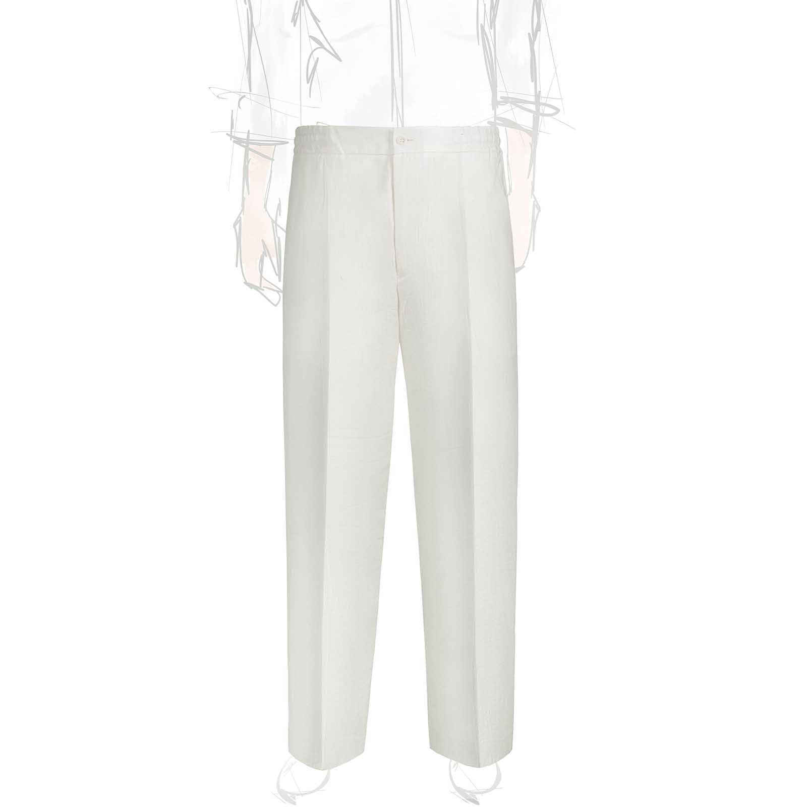 Rubinacci Pantalone leisure in lino bianco