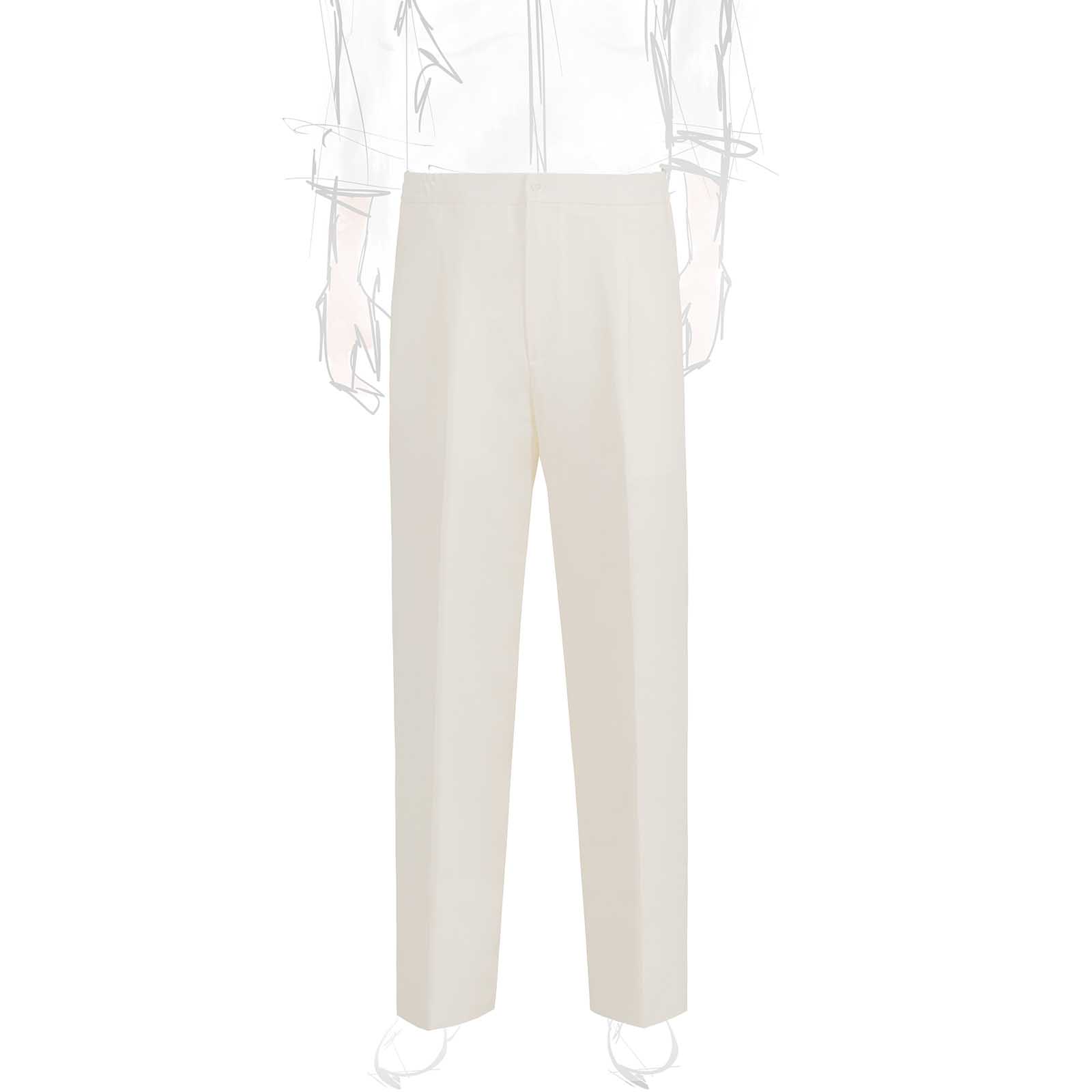 Rubinacci Pantalone leisure in lino bianco