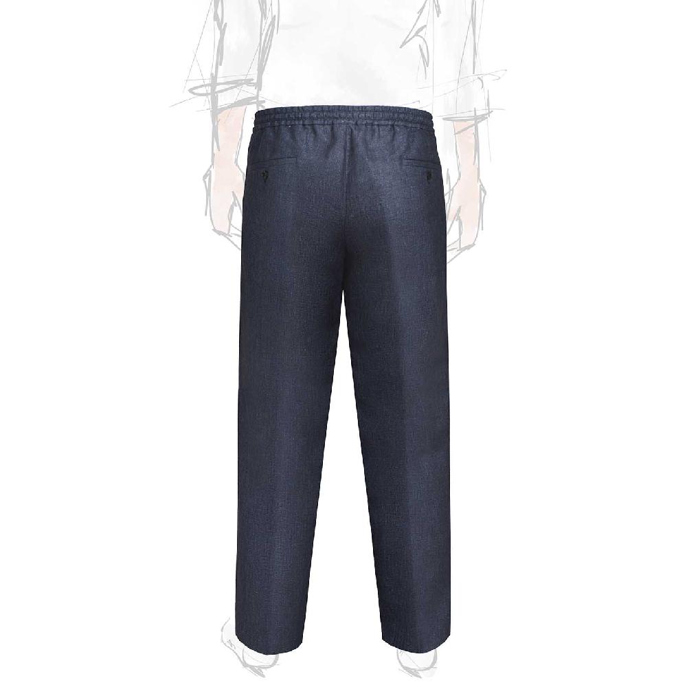 Rubinacci Pantalone Leisure In Lino Blu