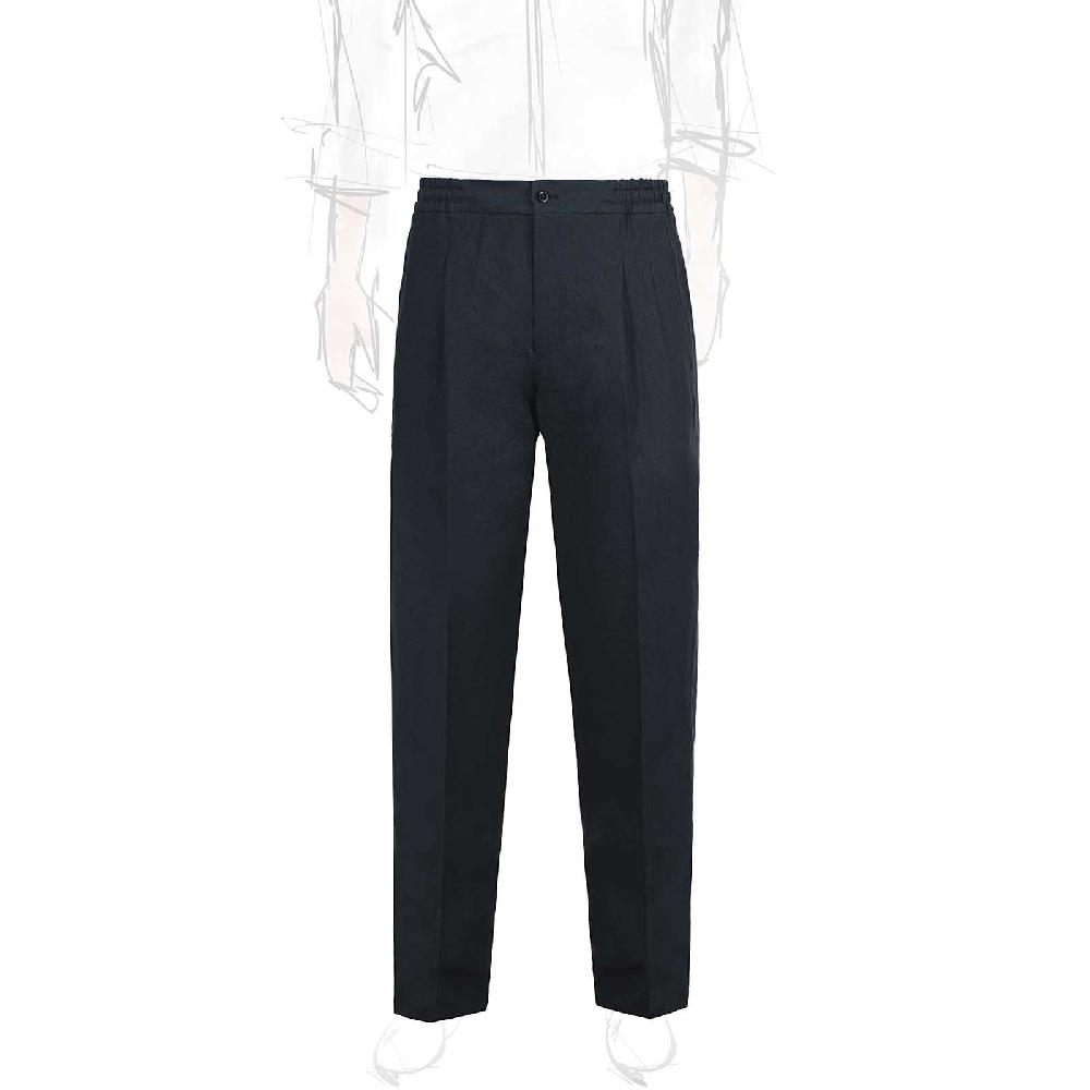 Rubinacci Pantalone leisure in lino blu