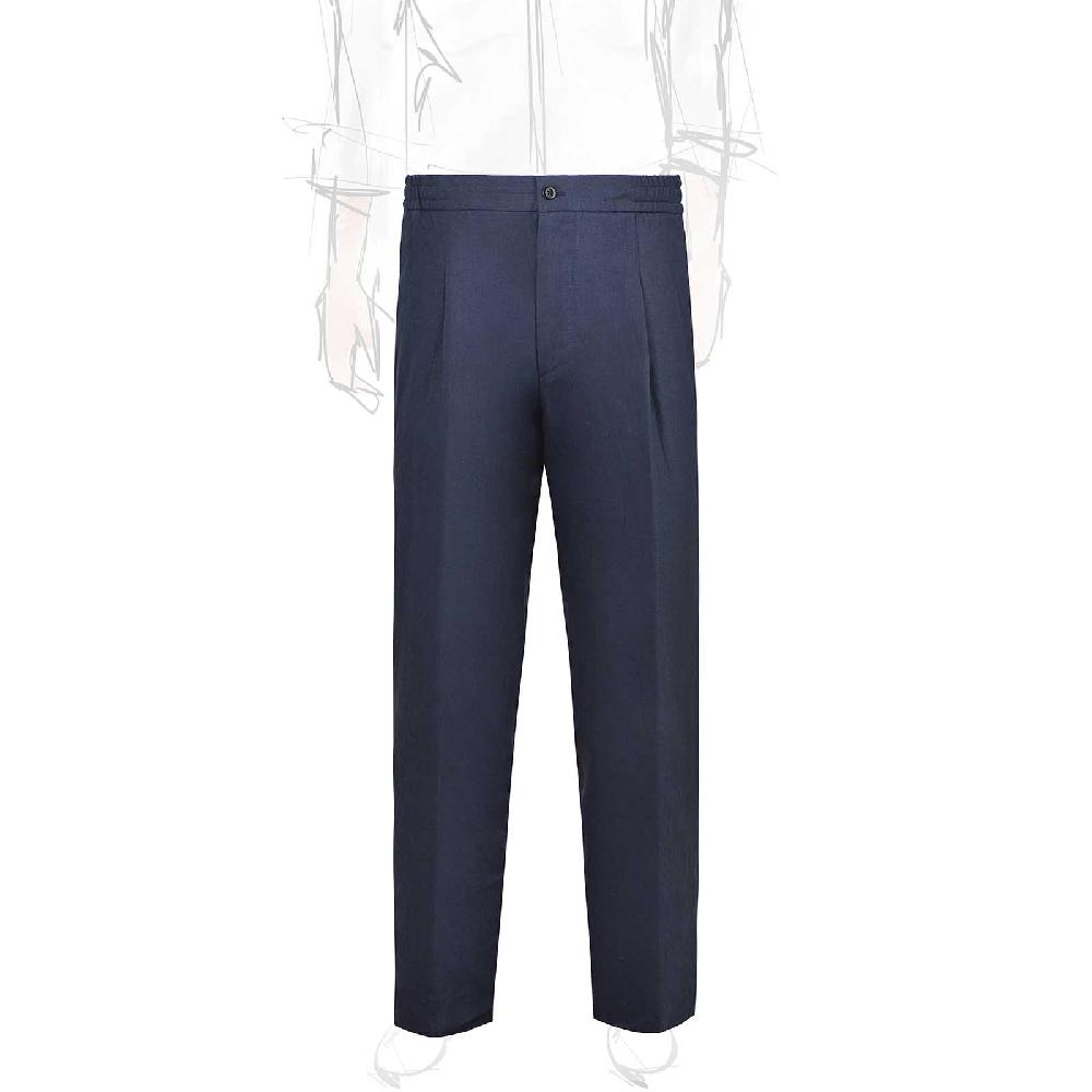 Rubinacci Pantalone leisure in lino blu